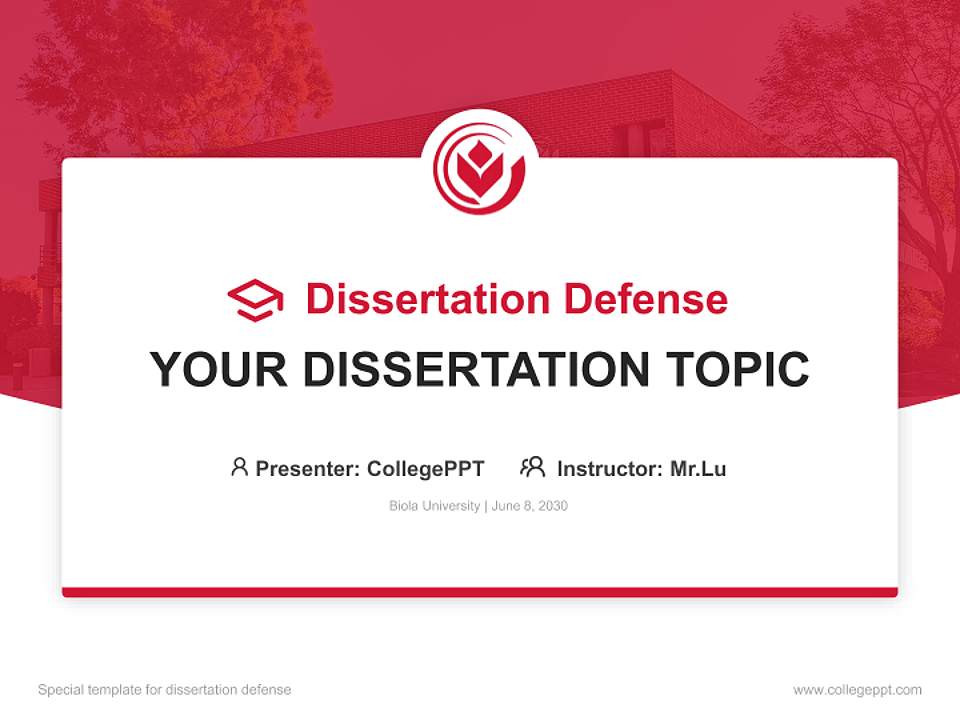 Biola University Graduation Thesis Defense PPT Template4:3 ratio PPT effect preview image7