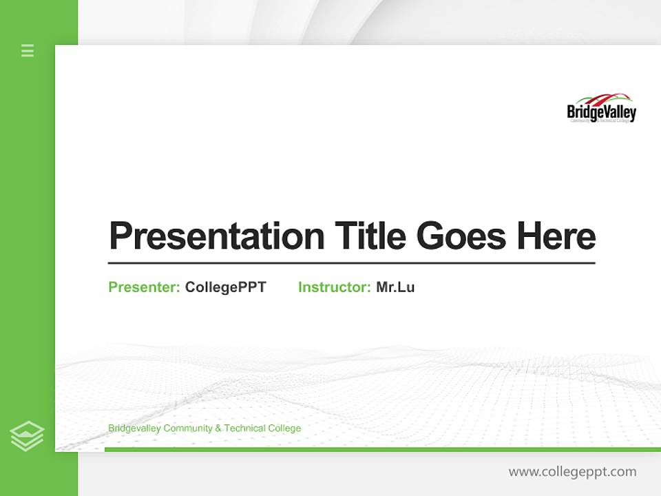 Bridgevalley Community & Technical College Thesis Proposal/Graduation Defense PPT Template4:3 ratio PPT effect preview image5