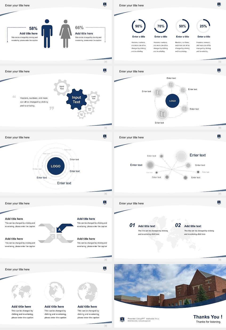 Bethel University Course/Courseware Creation PPT Template16:9 ratio PPT effect preview image4