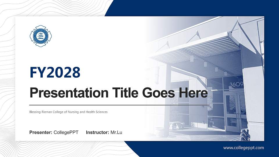 Blessing Rieman College of Nursing and Health Sciences Academic Presentation/Research Findings Report PPT Template16:9 ratio PPT effect preview image