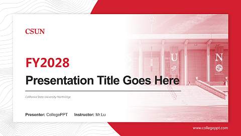 California State University-Northridge Academic Presentation/Research Findings Report PPT Template