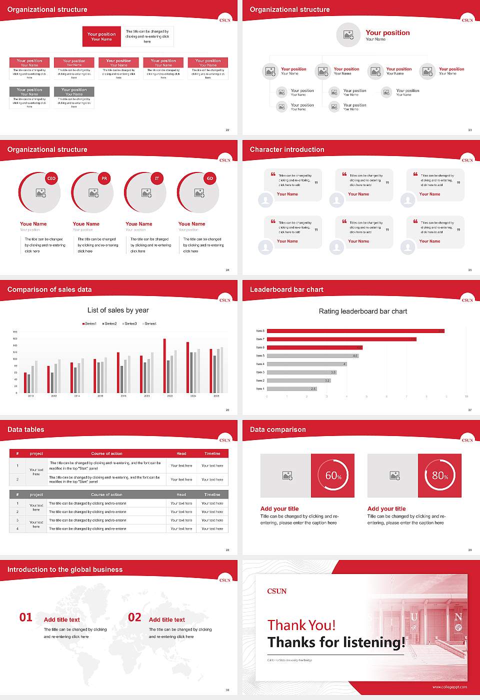 California State University-Northridge Academic Presentation/Research Findings Report PPT Template16:9 ratio PPT effect preview image4