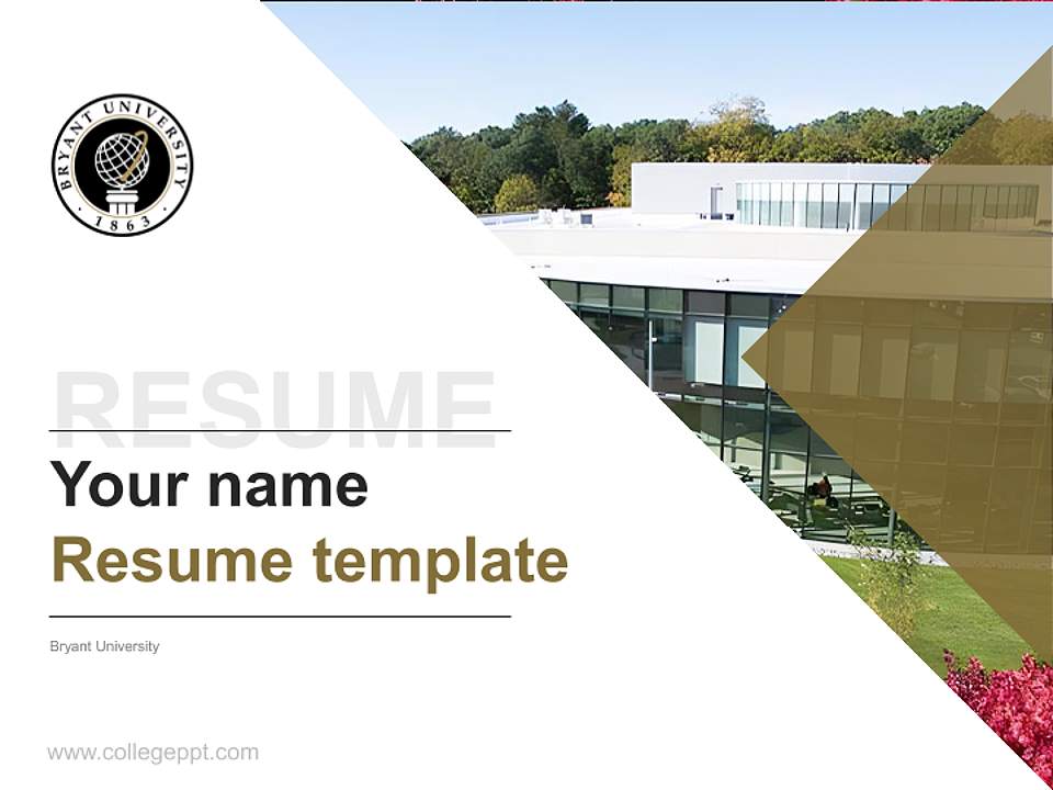 Bryant University Resume PPT Template4:3 ratio PPT effect preview image5