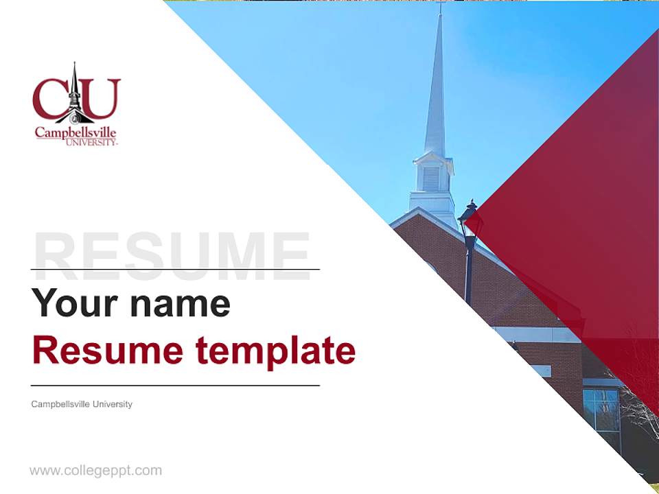Campbellsville University Resume PPT Template4:3 ratio PPT effect preview image5