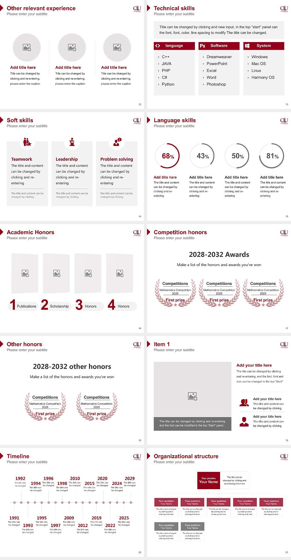 Campbellsville University Resume PPT Template4:3 ratio PPT effect preview image3