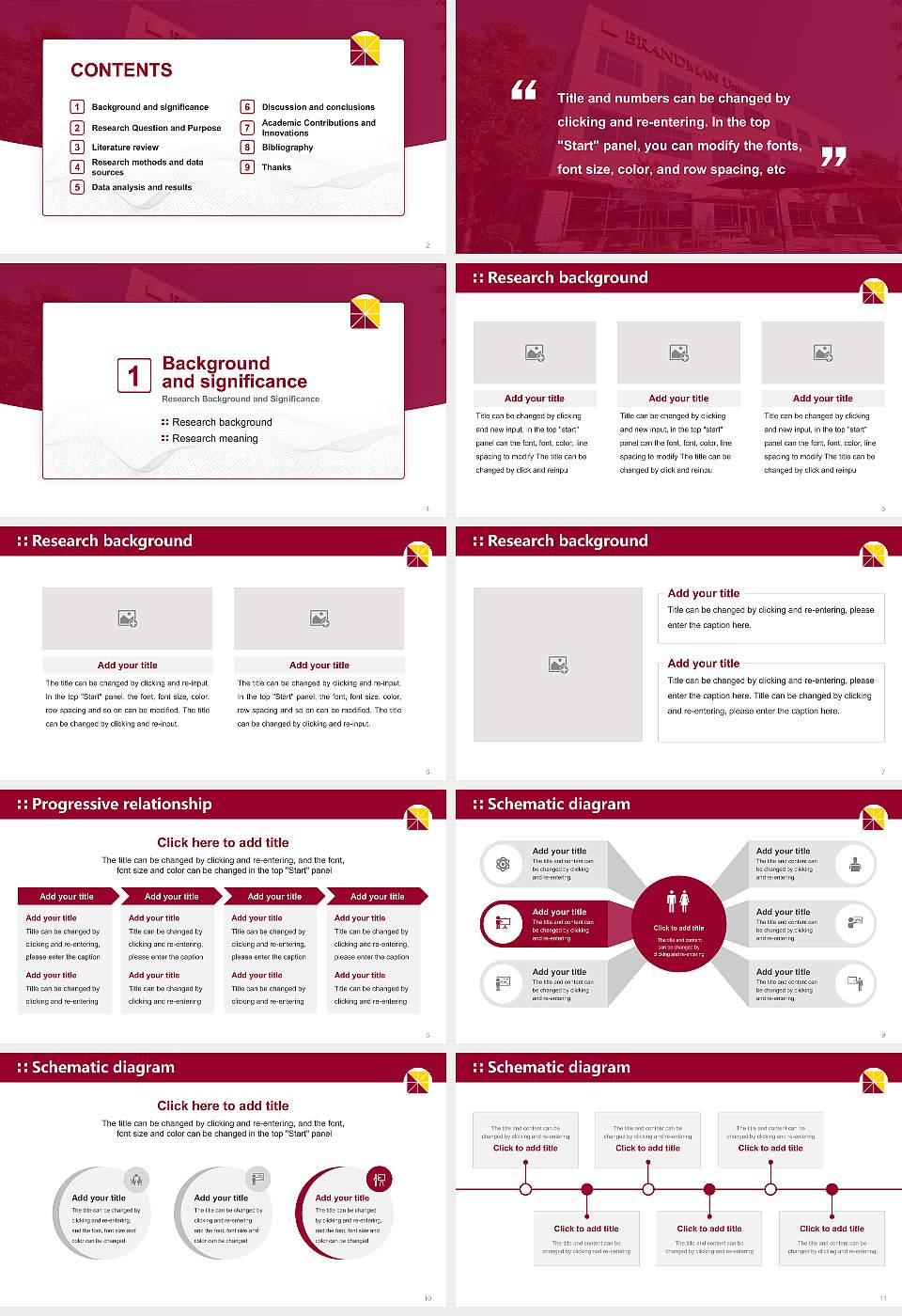 Brandman University Graduation Thesis Defense PPT Template16:9 ratio PPT effect preview image2