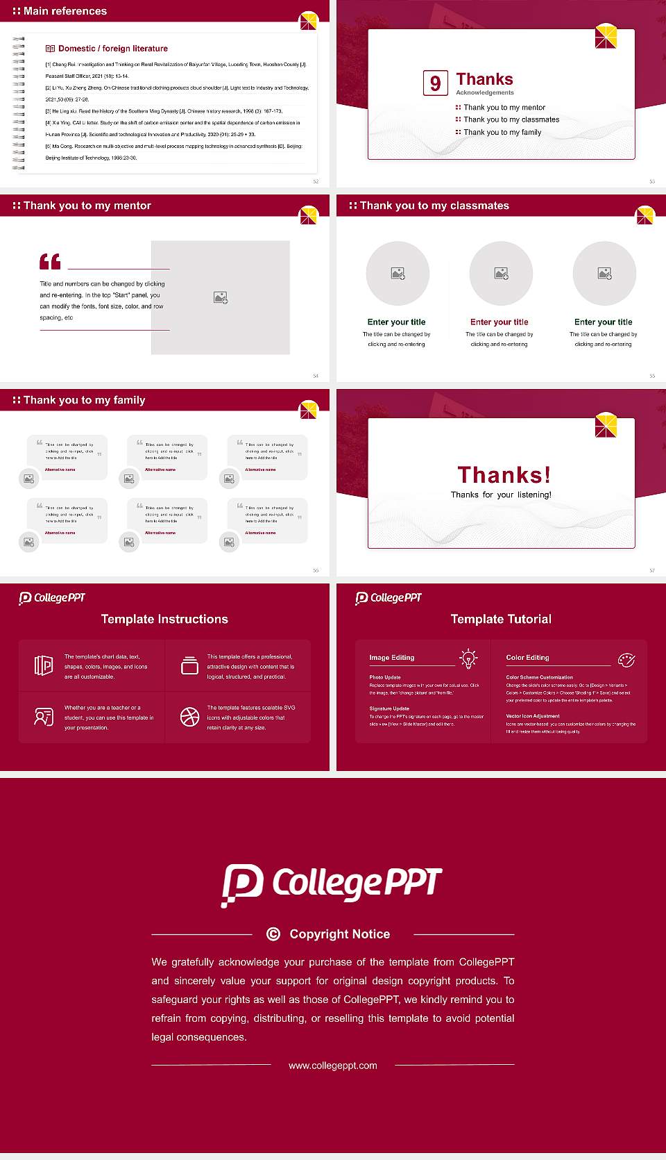 Brandman University Graduation Thesis Defense PPT Template16:9 ratio PPT effect preview image7