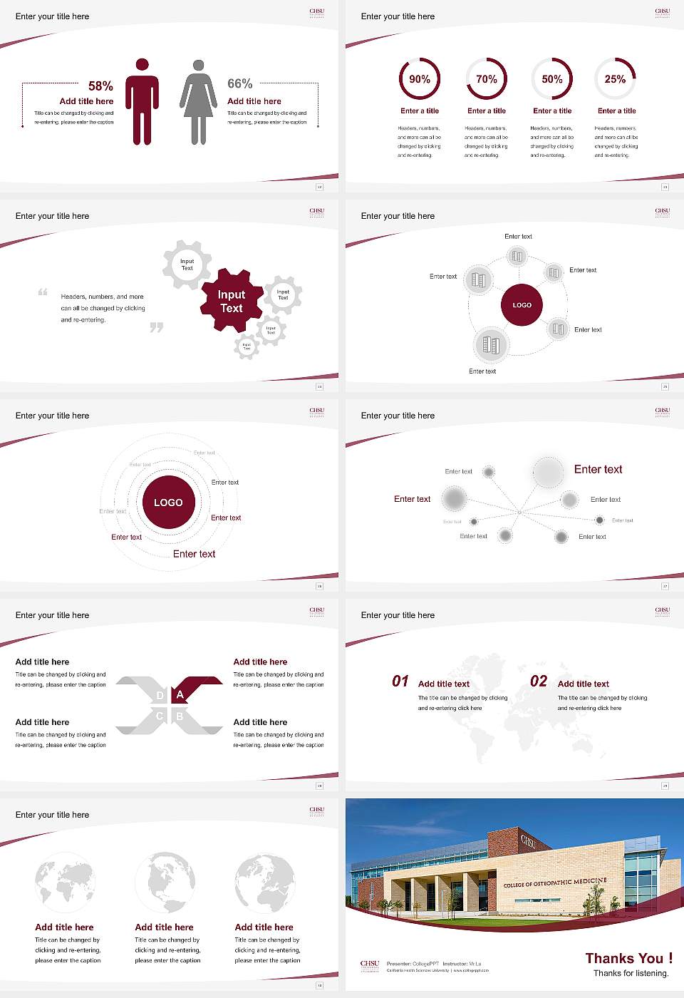 California Health Sciences University Course/Courseware Creation PPT Template16:9 ratio PPT effect preview image4