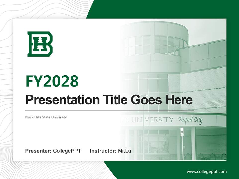 Black Hills State University Academic Presentation/Research Findings Report PPT Template4:3 ratio PPT effect preview image5