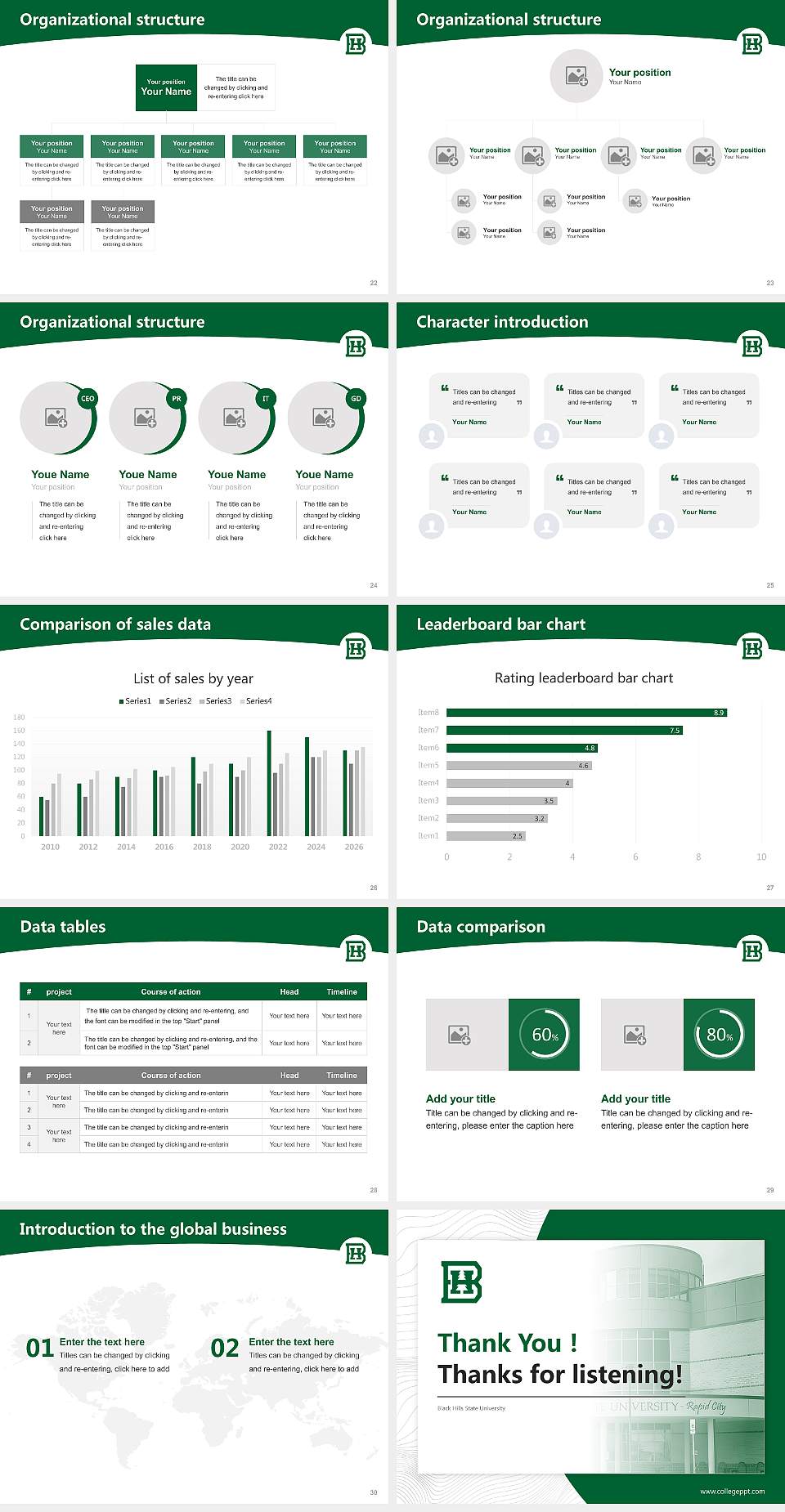 Black Hills State University Academic Presentation/Research Findings Report PPT Template4:3 ratio PPT effect preview image4