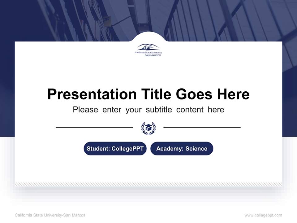 California State University-San Marcos National Scholarship Defense PPT Template4:3 ratio PPT effect preview image4
