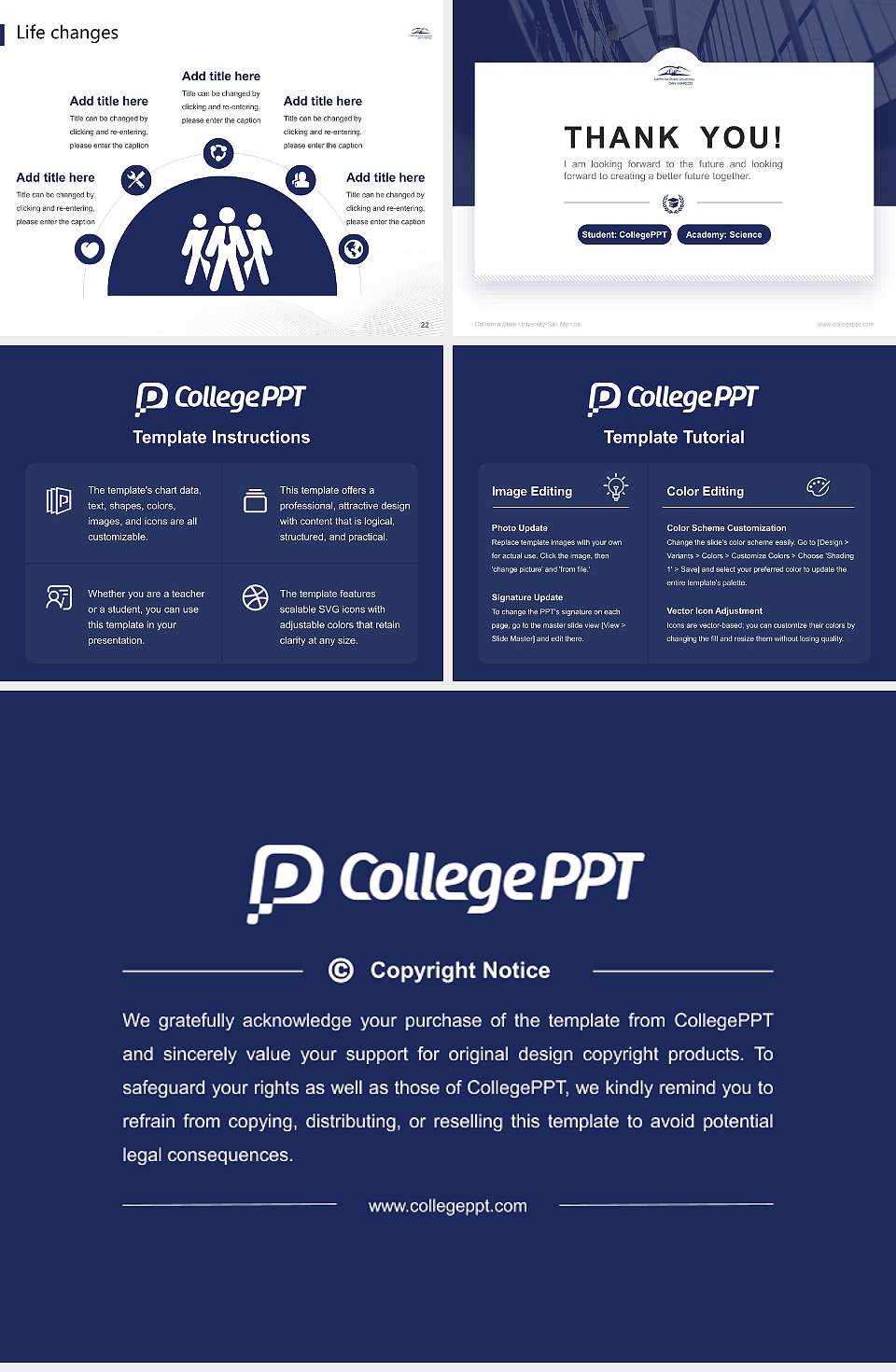 California State University-San Marcos National Scholarship Defense PPT Template4:3 ratio PPT effect preview image4