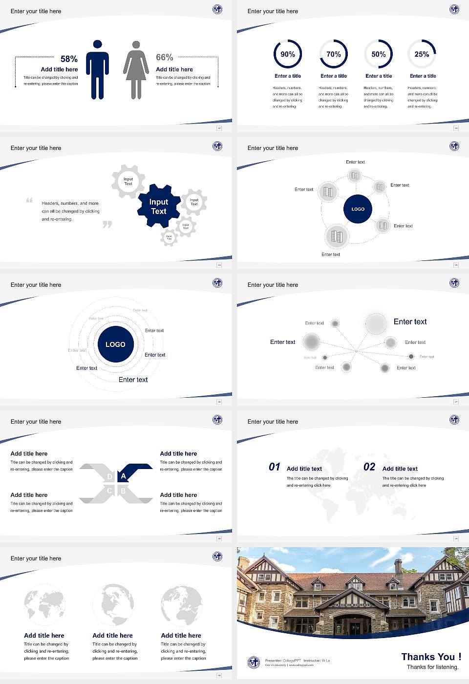 Cabrini University Course/Courseware Creation PPT Template16:9 ratio PPT effect preview image4