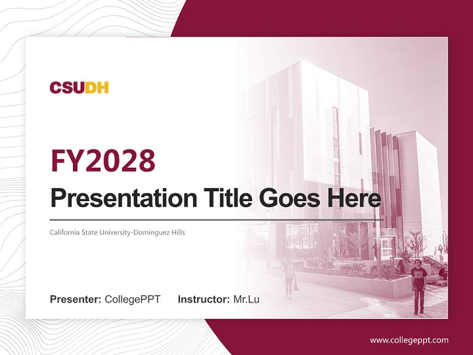 California State University-Dominguez Hills Academic Presentation/Research Findings Report PPT Template4:3 ratio PPT effect preview image5