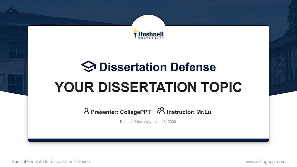 Bushnell University Graduation Thesis Defense PPT Template16:9 ratio PPT effect preview image
