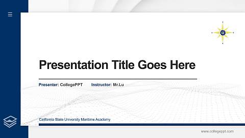 California State University Maritime Academy Thesis Proposal/Graduation Defense PPT Template