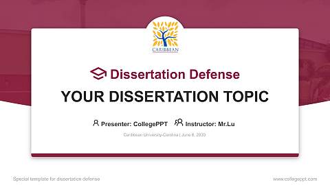 Caribbean University-Carolina Graduation Thesis Defense PPT Template