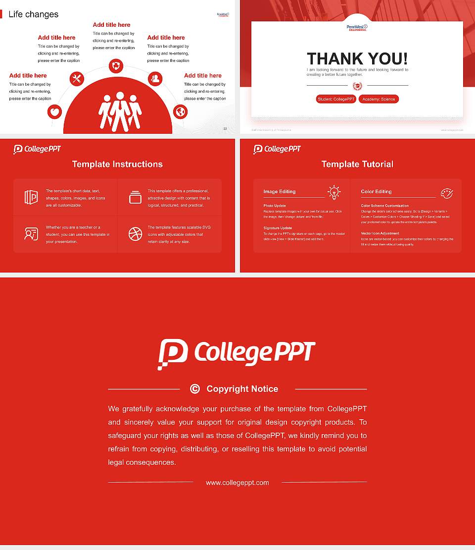 California University of Pennsylvania National Scholarship Defense PPT Template16:9 ratio PPT effect preview image4