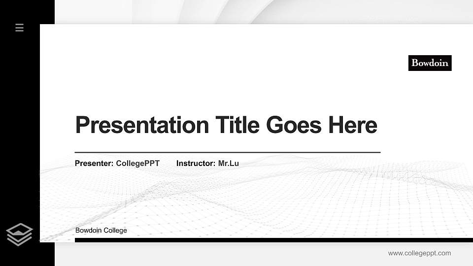 Bowdoin College Thesis Proposal/Graduation Defense PPT Template16:9 ratio PPT effect preview image