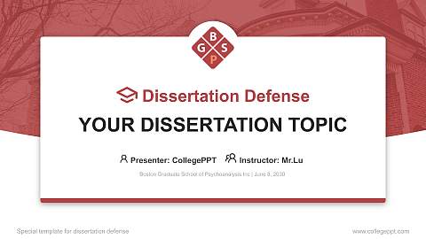 Boston Graduate School of Psychoanalysis Inc Graduation Thesis Defense PPT Template