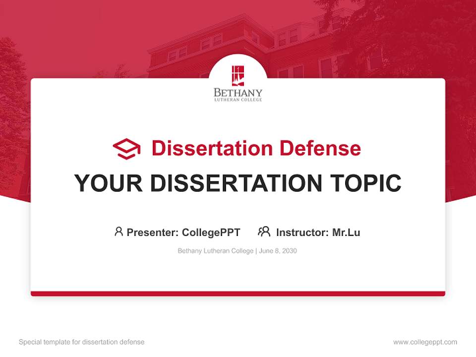 Bethany Lutheran College Graduation Thesis Defense PPT Template4:3 ratio PPT effect preview image7