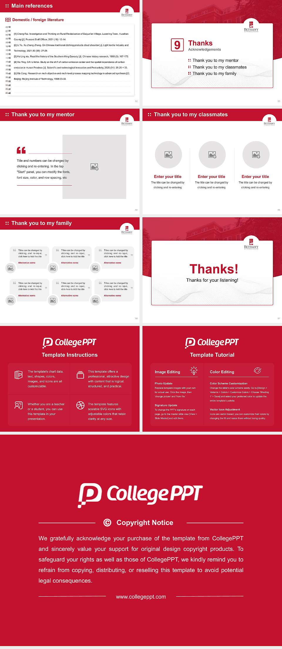 Bethany Lutheran College Graduation Thesis Defense PPT Template4:3 ratio PPT effect preview image7