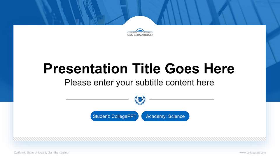 California State University-San Bernardino National Scholarship Defense PPT Template16:9 ratio PPT effect preview image