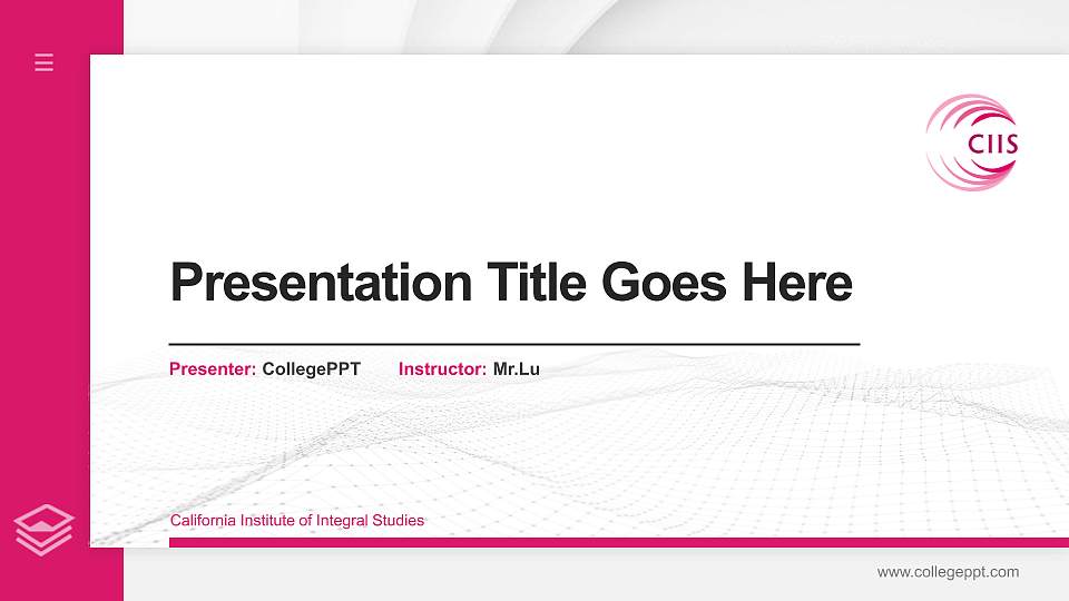 California Institute of Integral Studies Thesis Proposal/Graduation Defense PPT Template16:9 ratio PPT effect preview image
