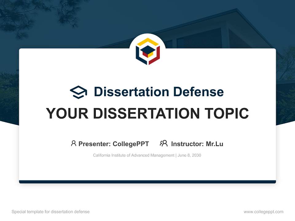 California Institute of Advanced Management Graduation Thesis Defense PPT Template4:3 ratio PPT effect preview image7