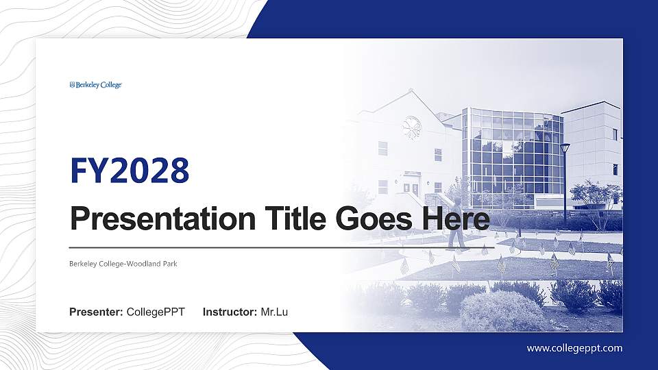 Berkeley College-Woodland Park Academic Presentation/Research Findings Report PPT Template16:9 ratio PPT effect preview image