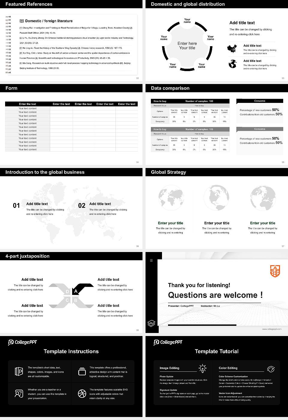 Carroll University Thesis Proposal/Graduation Defense PPT Template16:9 ratio PPT effect preview image4