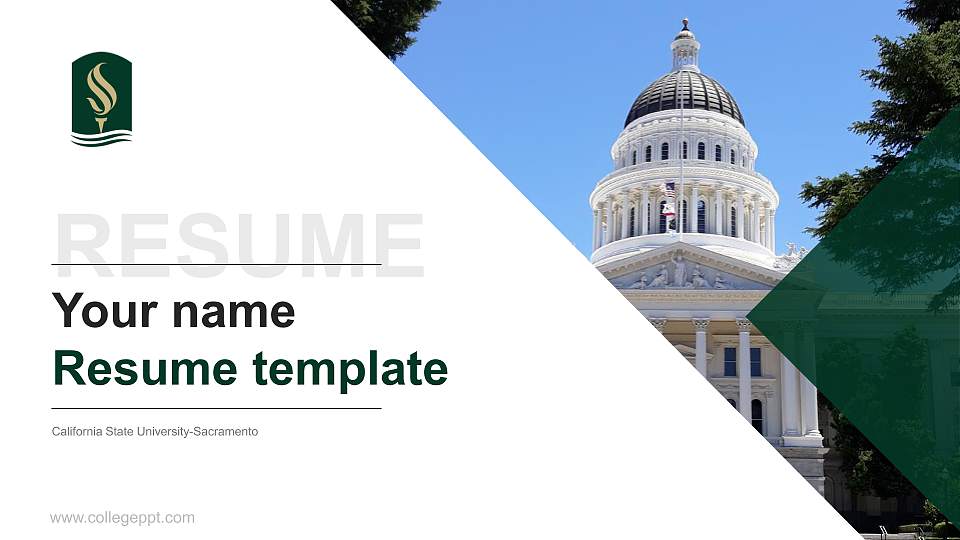 California State University-Sacramento Resume PPT Template16:9 ratio PPT effect preview image
