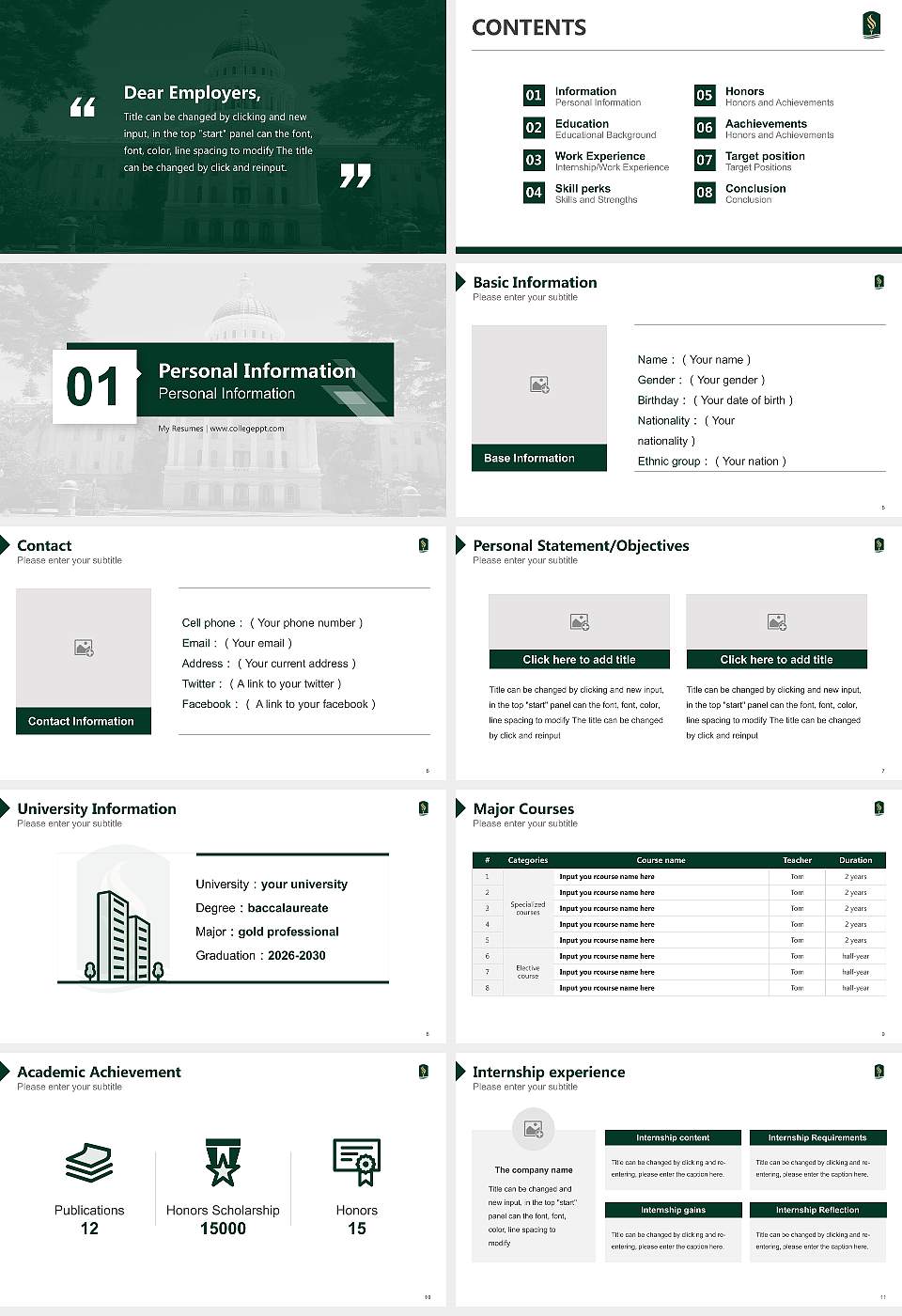 California State University-Sacramento Resume PPT Template16:9 ratio PPT effect preview image2