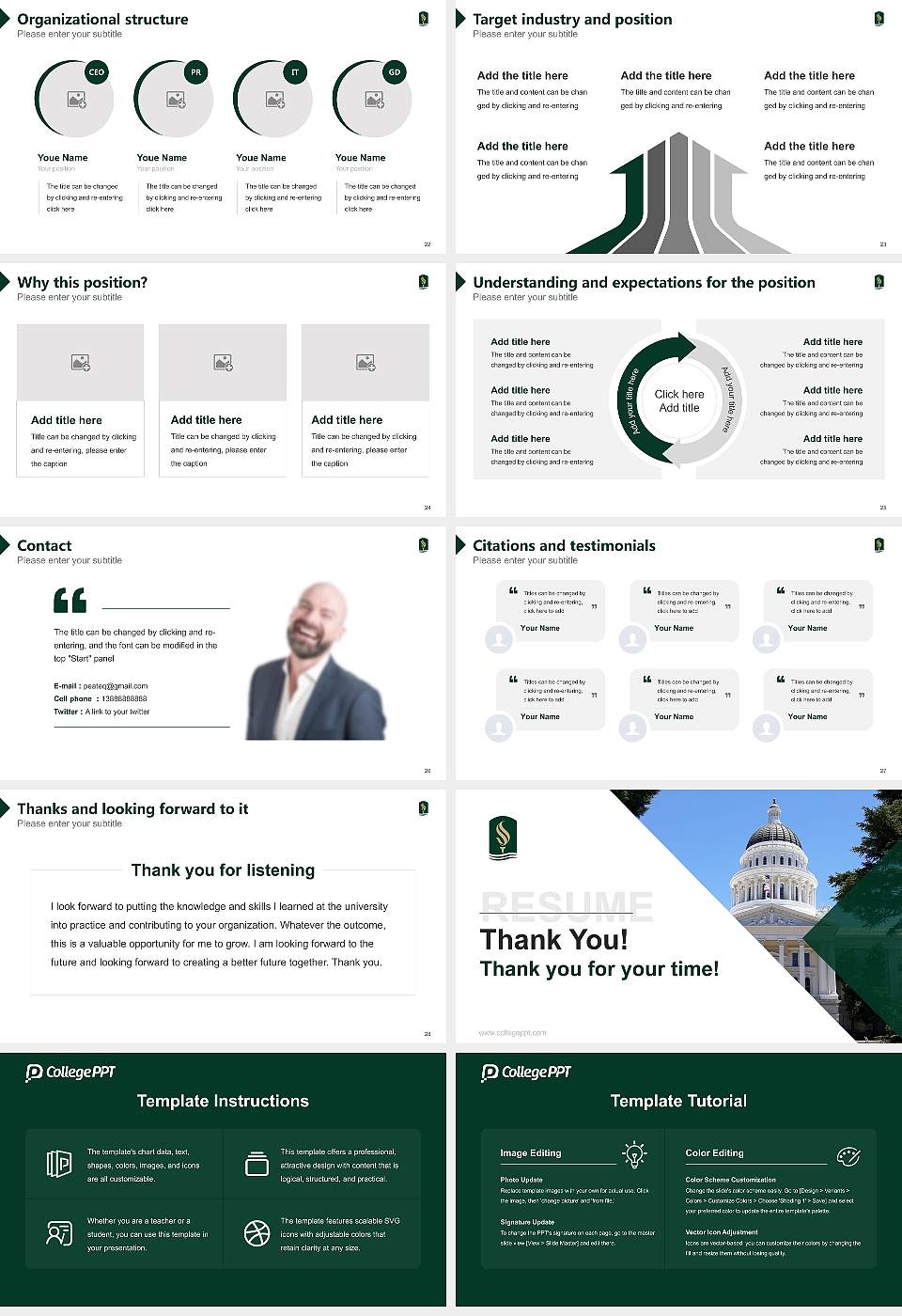 California State University-Sacramento Resume PPT Template16:9 ratio PPT effect preview image4