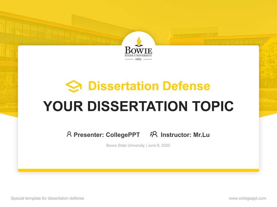 Bowie State University Graduation Thesis Defense PPT Template4:3 ratio PPT effect preview image7
