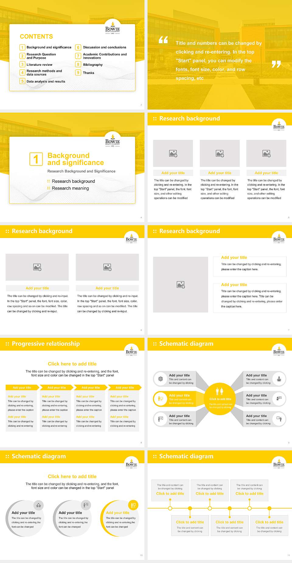 Bowie State University Graduation Thesis Defense PPT Template4:3 ratio PPT effect preview image2