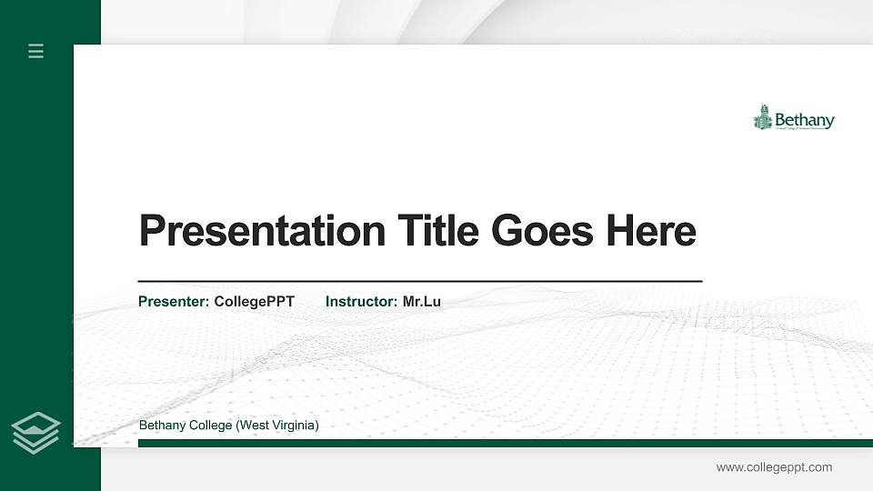 Bethany College (West Virginia) Thesis Proposal/Graduation Defense PPT Template16:9 ratio PPT effect preview image
