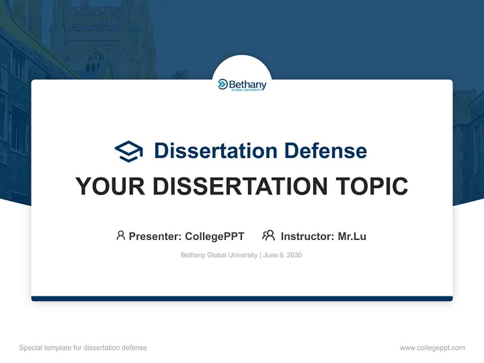 Bethany Global University Graduation Thesis Defense PPT Template4:3 ratio PPT effect preview image7