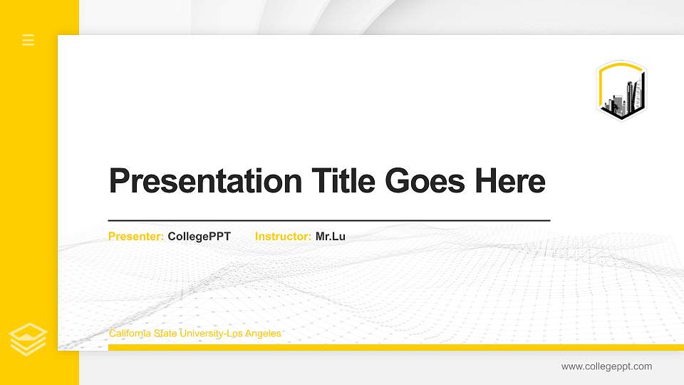 California State University-Los Angeles Thesis Proposal/Graduation Defense PPT Template16:9 ratio PPT effect preview image