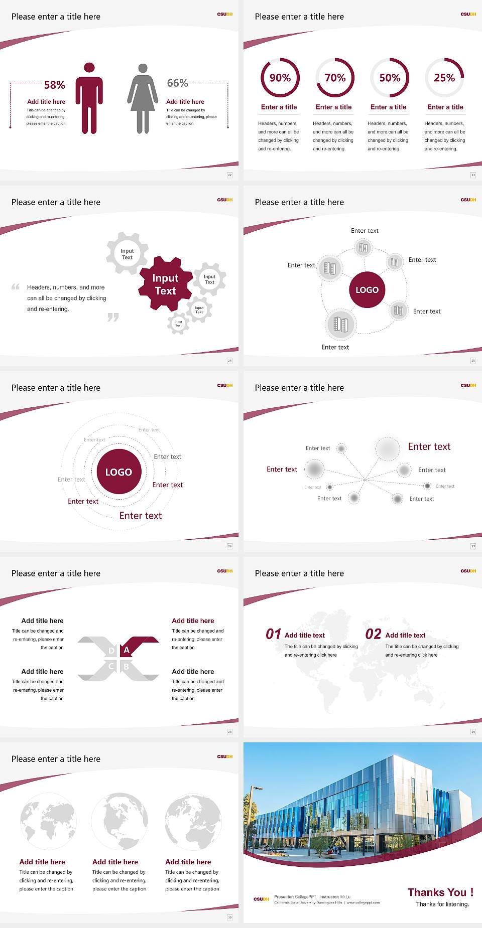 California State University-Dominguez Hills Course/Courseware Creation PPT Template4:3 ratio PPT effect preview image4