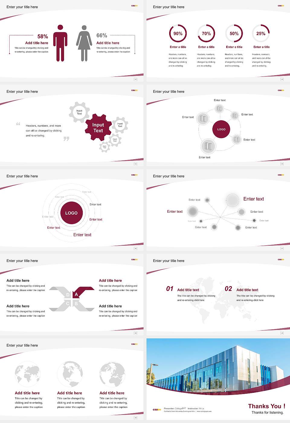 California State University-Dominguez Hills Course/Courseware Creation PPT Template16:9 ratio PPT effect preview image4