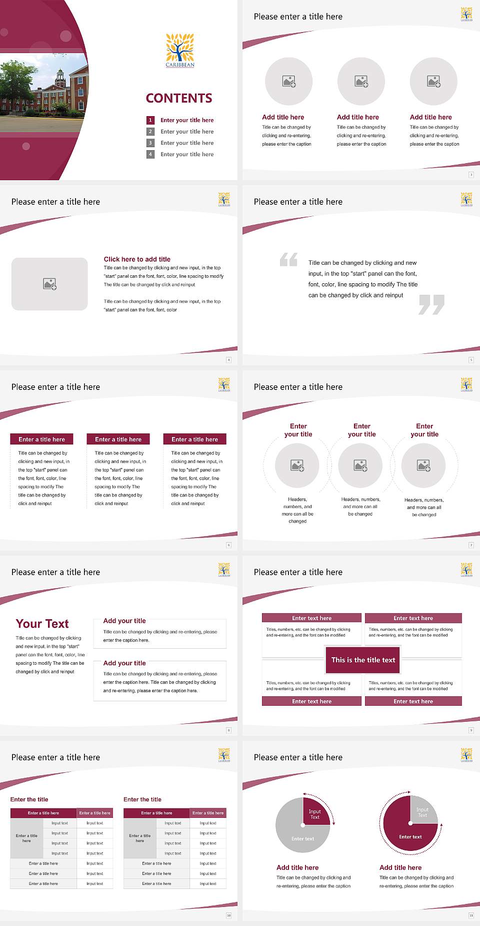Caribbean University-Vega Baja Course/Courseware Creation PPT Template4:3 ratio PPT effect preview image2