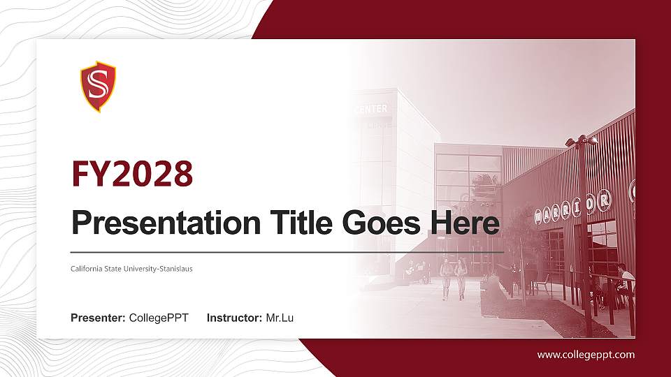 California State University-Stanislaus Academic Presentation/Research Findings Report PPT Template16:9 ratio PPT effect preview image