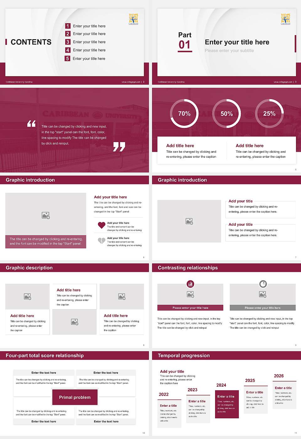 Caribbean University-Carolina Thesis Proposal/Graduation Defense PPT Template16:9 ratio PPT effect preview image2