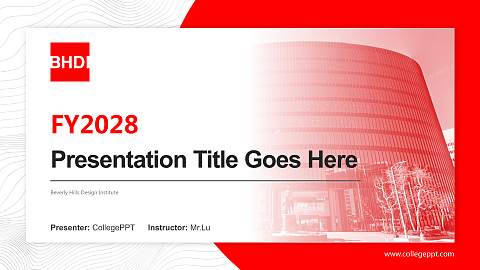 Beverly Hills Design Institute Academic Presentation/Research Findings Report PPT Template