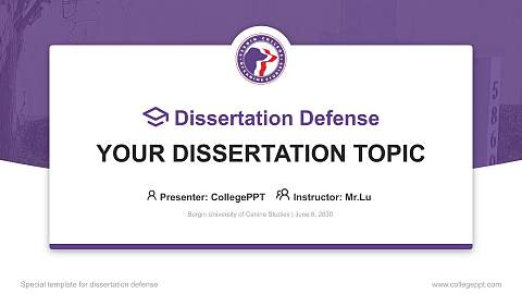 Bergin University of Canine Studies Graduation Thesis Defense PPT Template