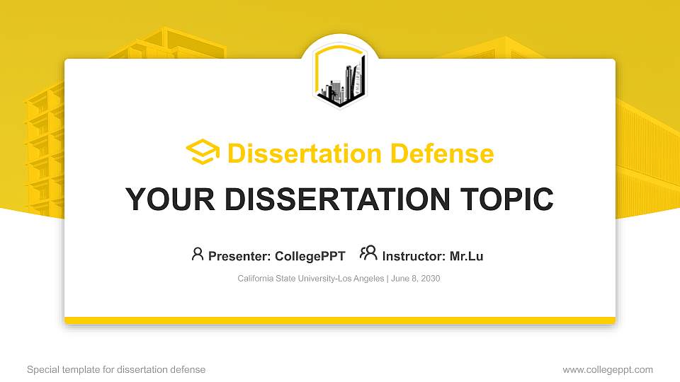 California State University-Los Angeles Graduation Thesis Defense PPT Template16:9 ratio PPT effect preview image