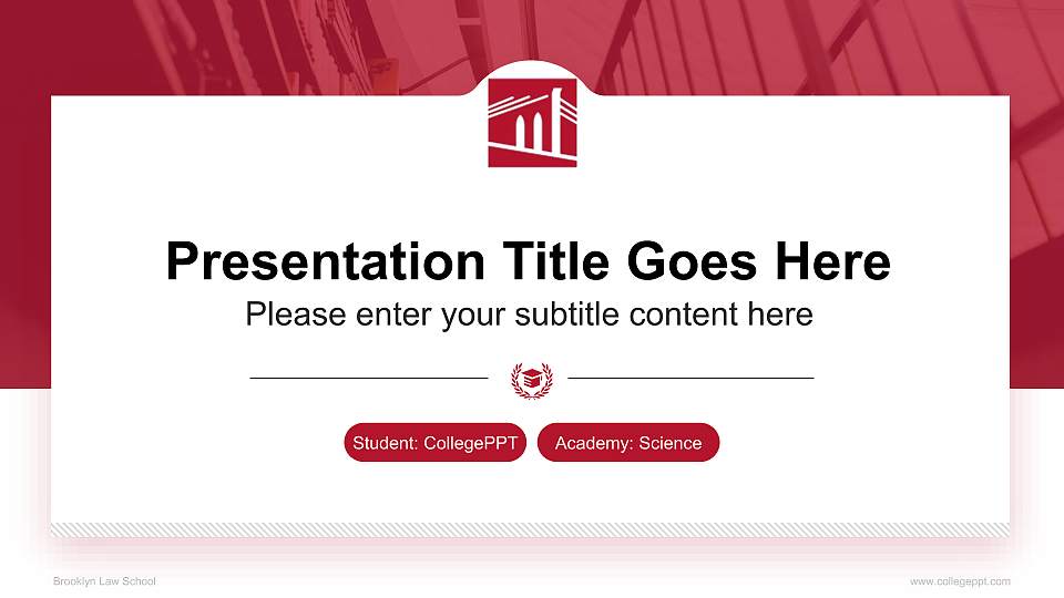 Brooklyn Law School National Scholarship Defense PPT Template16:9 ratio PPT effect preview image