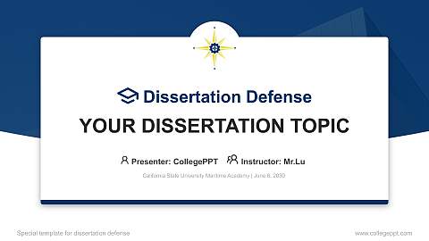 California State University Maritime Academy Graduation Thesis Defense PPT Template