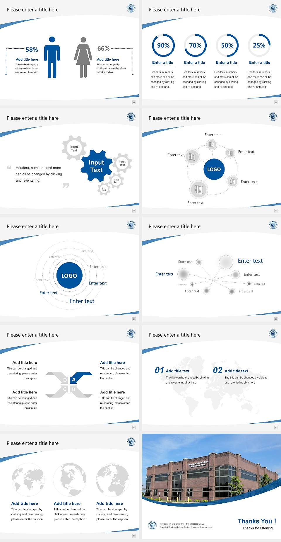 Bryant & Stratton College-Online Course/Courseware Creation PPT Template4:3 ratio PPT effect preview image4